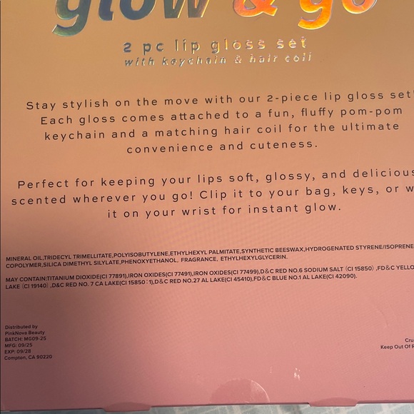 Lip Gloss Set with Keychain - Purple and Pink - Picture 4 of 4